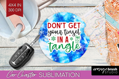 Funny Christmas Quote Car Coaster - Tie Dye Coaster PNG Product Image 1