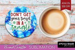 Funny Christmas Quote Round Coaster - Tie Dye Coaster PNG Product Image 1