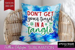 Funny Christmas Quote Pillow Sublimation - Tie Dye Pillow Product Image 1