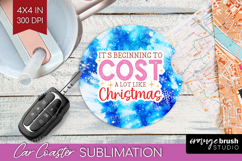 Funny Christmas Quote Car Coaster - Tie Dye Coaster PNG Product Image 1