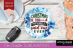 Sarcastic Christmas Quote Car Coaster - Winter Tie Dye PNG Product Image 1