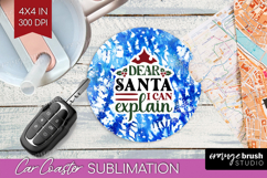 Sarcastic Christmas Quote Car Coaster - Winter Tie Dye PNG Product Image 1