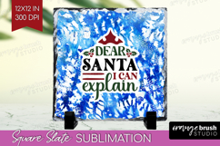 Sarcastic Christmas Quote Slate PNG - Winter Tie Dye Square Product Image 1