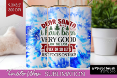 Sarcastic Christmas Quote Tumbler Wrap - Winter Tie Dye PNG Product Image 1