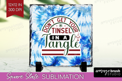Sarcastic Christmas Quote Slate PNG - Winter Tie Dye Square Product Image 1