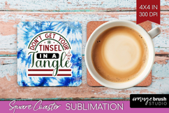 Sarcastic Christmas Quote Square Coaster - Winter Tie Dye Product Image 1