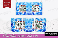 Sarcastic Christmas Quote Mug Wrap - Winter Tie Dye Mug PNG Product Image 1