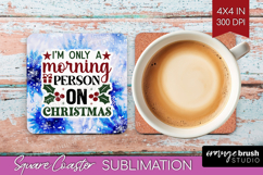 Sarcastic Christmas Quote Square Coaster - Winter Tie Dye Product Image 1