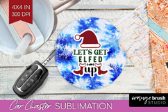 Sarcastic Christmas Quote Car Coaster - Winter Tie Dye PNG Product Image 1