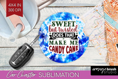 Sarcastic Christmas Quote Car Coaster - Winter Tie Dye PNG Product Image 1