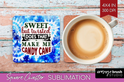 Sarcastic Christmas Quote Square Coaster - Winter Tie Dye Product Image 1