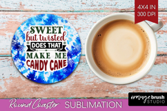 Sarcastic Christmas Quote Round Coaster - Winter Tie Dye PNG Product Image 1