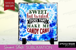 Sarcastic Christmas Quote Slate PNG - Winter Tie Dye Square Product Image 1