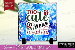 Sarcastic Christmas Quote Slate PNG - Winter Tie Dye Square Product Image 1
