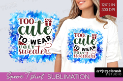 Sarcastic Christmas Quote Square Tshirt Background - Winter Product Image 1
