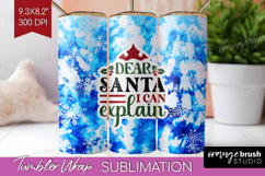 Sarcastic Christmas Quote Tumbler Wrap - Winter Tie Dye PNG Product Image 1