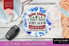 Sarcastic Christmas Quote Car Coaster - Winter Tie Dye PNG Product Image 1