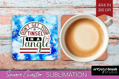 Sarcastic Christmas Quote Square Coaster - Winter Tie Dye Product Image 1