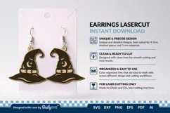 Witch Hat Earring SVG | Halloween Laser Cut Jewelry Product Image 1