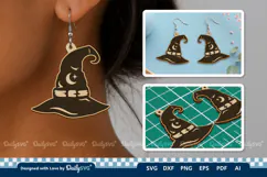 Witch Hat Earring SVG | Halloween Laser Cut Jewelry Product Image 3