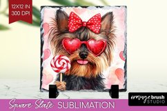 Yorkshire Terrier Valentine Slate PNG Valentines Day Square Product Image 1