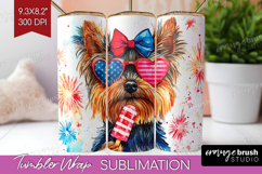 Yorkshire Terrier Dog Tumbler Wrap 4th Of July Tumbler PNG Product Image 1