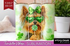 Yorkshire Terrier St. Patricks Day Dog Tumbler Wrap Dog PNG Product Image 1