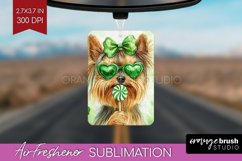Yorkshire Terrier St. Patricks Day Dog Air Freshener PNG Dog Product Image 1