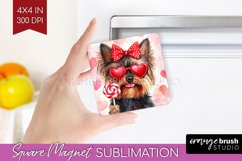 Yorkshire Terrier Valentine Magnet Sublimation Valentines Product Image 1