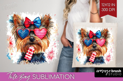 Yorkshire Terrier Dog Tote Bag 4th Of July Tote Bag PNG Product Image 1