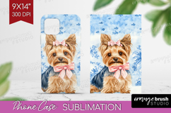 Yorkshire Terrier Dog Phone Case PNG Blue Toile Case PNG Product Image 1