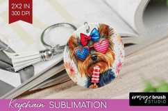 Yorkshire Terrier Dog Keychain PNG 4th Of July Keychain Product Image 1