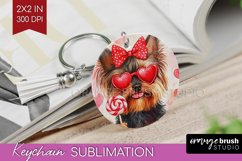 Yorkshire Terrier Valentine Keychain PNG Valentines Day Product Image 1
