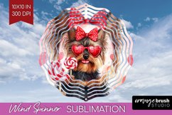 Yorkshire Terrier Valentine Wind Spinner Sublimation PNG Day Product Image 1