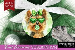 Yorkshire Terrier St. Patricks Day Dog Ornament PNG Dog PNG Product Image 1