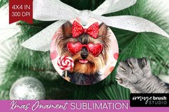 Yorkshire Terrier Valentine Ornament PNG Valentines Day PNG Product Image 1