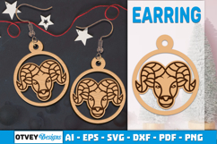Zodiac Earring Lasercut | Earring Design Lasercut BUNDES 12 Product Image 2