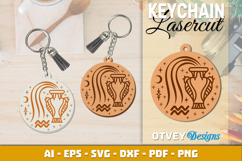 Zodiac Keychain Lasercut | Keychain Design Lasercut Product Image 1