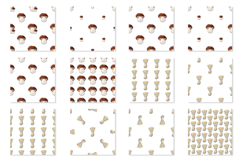 Seamless pattern with forest mushrooms. Boletus Product Image 3