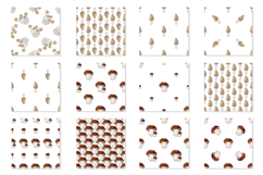 Seamless pattern with forest mushrooms. Illustration Product Image 3