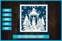 Christmas Greeting Paper Cut Card I Christmas Card SVG Product Image 1