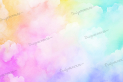 Pastel rainbow watercolor background Product Image 1