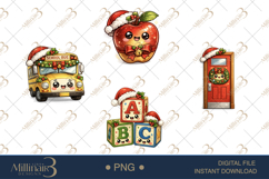 Cute Christmas School Supply Clipart Bundle PNG, 4 Holiday S Product Image 1