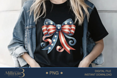 Coquette Bow USA Flag PNG | Girly 4th of July PNG for Tees Product Image 3