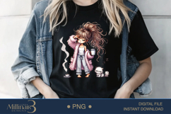 Funny Girl Early Morning PNG | Less Talk More Coffee PNG Product Image 2