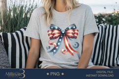 Coquette Bow USA Flag PNG | Girly 4th of July PNG for Tees Product Image 5