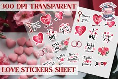 Love sticker Hearts Stickers Sheet St. Valentine&#039;s Heart PNG Product Image 1
