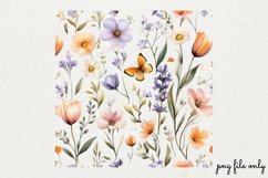 Wild flowers butterflies and dragonfly Clipart PNG Product Image 1