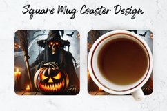 Halloween Pumpkin Mug coaster | Coaster | Sublimation Design Product Image 1
