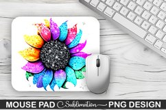 Magical Purple Cyan Sunflower Sublimation Mouse Pad Design Product Image 1